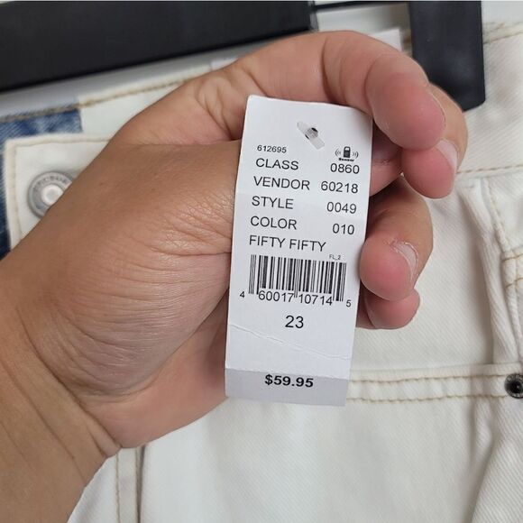 NWT- PACSUN Two-Tone Distressed High Waisted Straight Leg Jeans - Picture 6 of 13